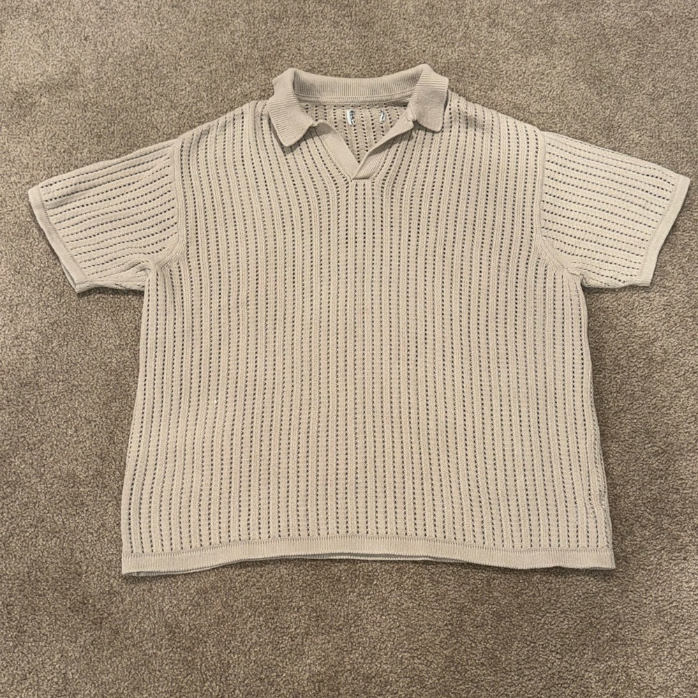 Rue21 100 Percent Cotton Beige Knit Men's Shirt